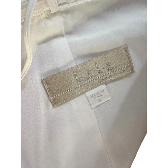 Nicole Miller sweetheart jacquard Strapless Wedding Gown Size 6 - Picture 7 of 15